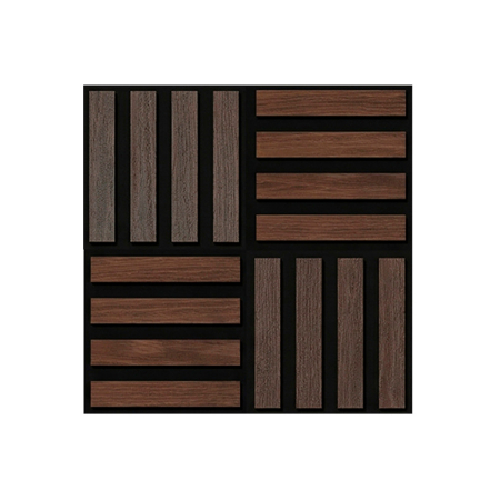 Produse temporar indisponibile - Leziter Panou acustic de perete Deco X cu aspect de nuc, 60x60x1,8 cm