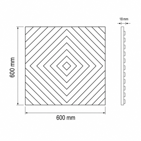 Leziter Panou acustic de perete Deco XI cu aspect de stejar uleiat, 60x60x1,8 cm [2]