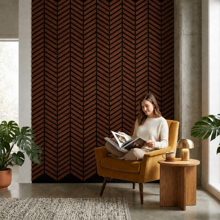 Leziter Panou acustic de perete Deco XII cu aspect de nuc, 60x60x1,8 cm [1]