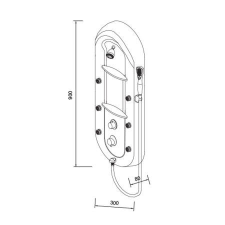 Leziter Panou de duș cu hidromasaj acrilic Grummy [2]