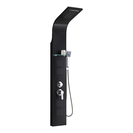 Produse temporar indisponibile - Leziter Panou de duș cu hidromasaj Alegro Black, oțel inoxidabil