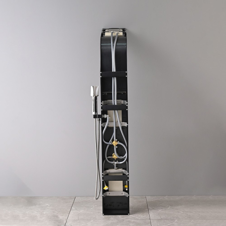 Leziter Panou de duș cu hidromasaj Alegro Black, oțel inoxidabil [4]