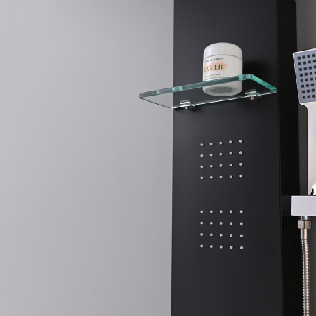 Leziter Panou de duș cu hidromasaj Alegro Black, oțel inoxidabil [7]