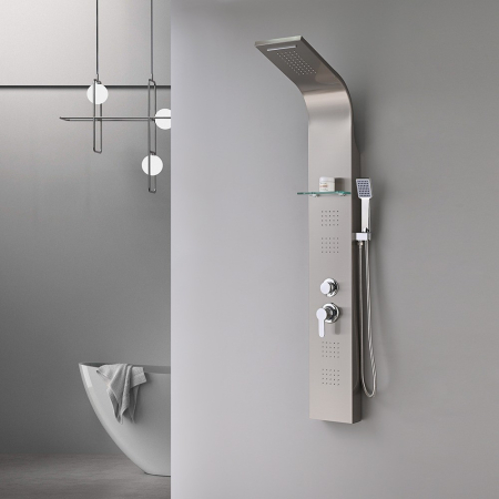 Leziter Panou de duș cu hidromasaj Alegro Silver, oțel inoxidabil [2]