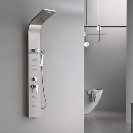 Leziter Panou de duș cu hidromasaj Alegro Silver, oțel inoxidabil [3]