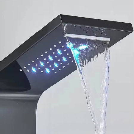 Leziter Panou de duș cu hidromasaj Aquapro negru [7]