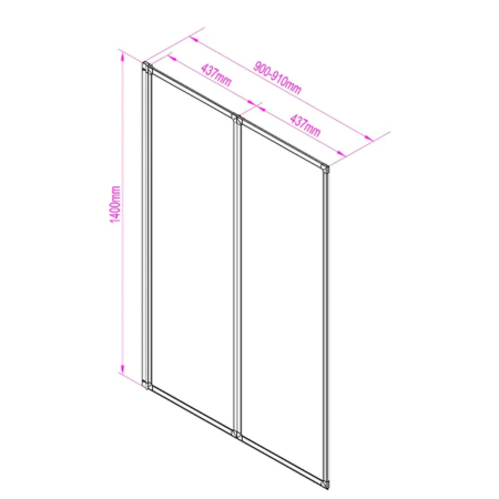 Leziter Paravan de baie Denver 90x140 cm [2]