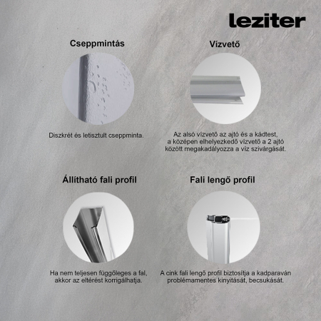 Leziter Paravan de baie Denver 90x140 cm [3]