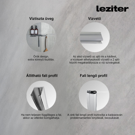Leziter Paravan de baie Eva 70x140 cm [3]
