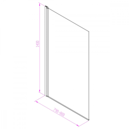 Leziter Paravan de baie Eva 80x140 cm [2]