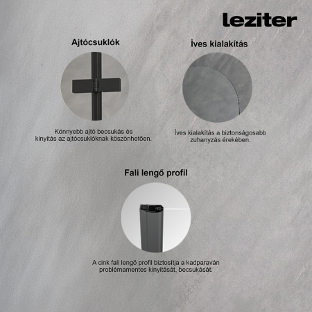 Leziter Paravan de cadă Alor 120x140 cm negru [4]