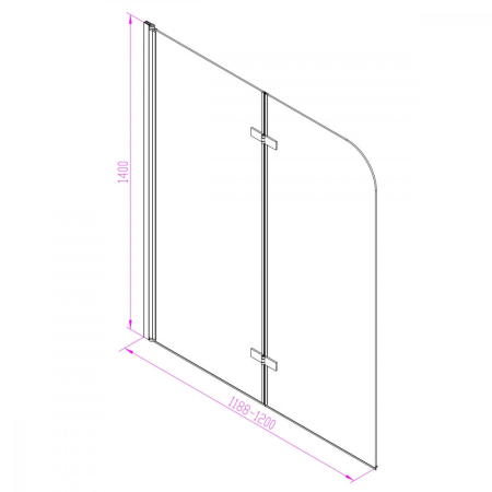 Leziter Paravan de cadă Alor 120x140 cm negru [2]