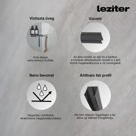 Leziter Paravan de cadă Alor 120x140 cm negru [3]