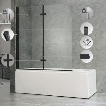 Leziter Paravan de cadă Alor 120x140 cm negru [5]