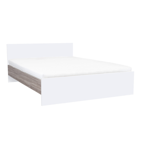 Pat dublu - Leziter Pat dublu Miami fără cadru 160x200 cm alb-stejar York