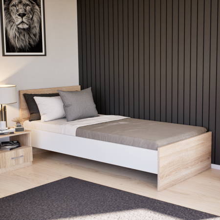 Leziter Pat single Miami 90x200 cm stejar sonoma-alb [1]