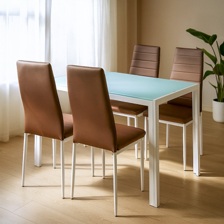 Leziter Portland 4+1 set de sufragerie maro [1]