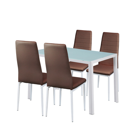 Leziter Portland 4+1 set de sufragerie maro [0]