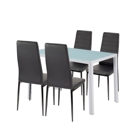 Set masă - Leziter Portland 4+1 set de sufragerie negru