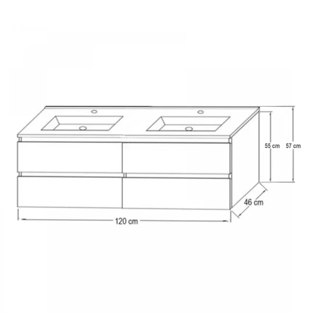 Leziter Porto 120 mobilier de baie inferior cu chiuvetă în alb [3]