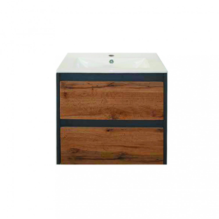 Leziter Porto 60 mobilier de baie inferior cu chiuvetă în antracit țară stejar [2]
