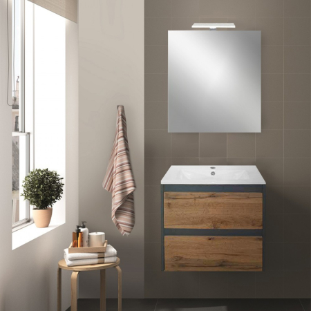 Leziter Porto Prime 60 mobilier de baie complet în antracit stejar țară [5]