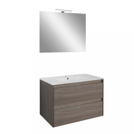 Baie - Leziter Porto Prime 80 mobilier de baie complet în nisip roșu