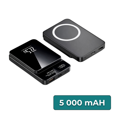 Produse temporar indisponibile - Leziter Powerbank Wireless 5000 mAH 2A 22,5W negru
