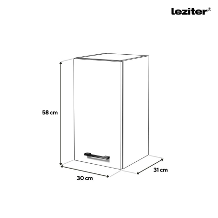 Leziter Praktik 30 unitate de perete cu 1 ușă, stejar alb-sona [1]