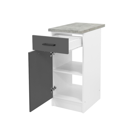 Leziter Praktik 40 dulap de bază 1 ușă 1 sertar, alb-antracit [2]