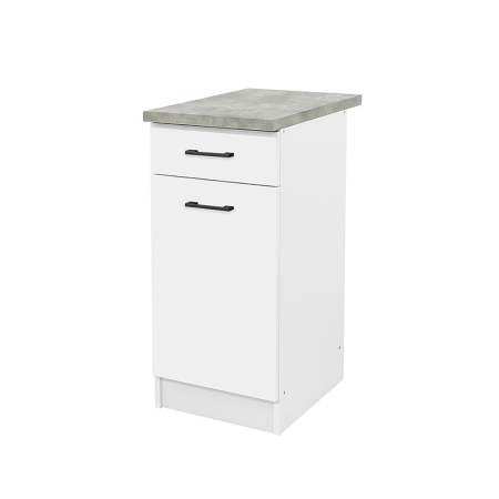 Bucătărie - Leziter Praktik 40 dulap inferior 1 ușă 1 sertar, alb-alb