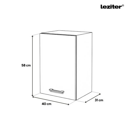 Leziter Praktik 40 unitate de perete 1 ușă, alb-alb [1]