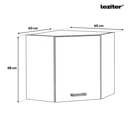 Leziter Praktik 60 dulap de colț superior 1 ușă, alb-alb [1]