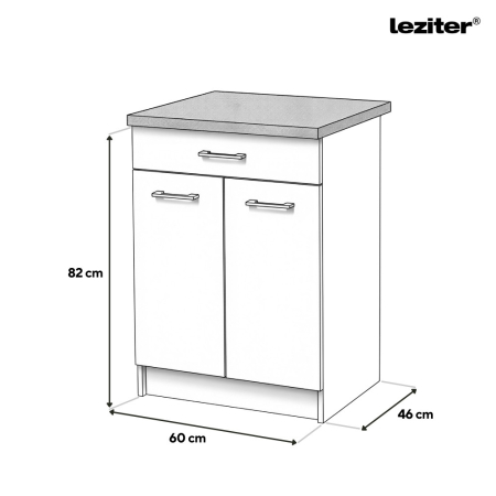 Leziter Praktik 60 dulap inferior 2 uși 1 sertar, alb-alb [1]