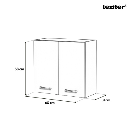 Leziter Praktik 60 unitate de perete cu 2 uși, alb-alb [1]