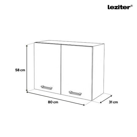Leziter Praktik 80 dulap superior 2 uși, alb-antracit [1]