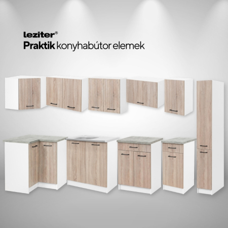 Leziter Praktik 80 dulap superior 2 uși, stejar alb-sonoma [3]