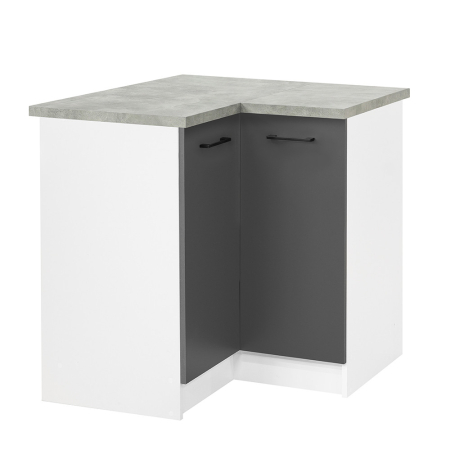 Bucătărie - Leziter Praktik 90 dulap colțar inferior 2 uși, alb-antracit