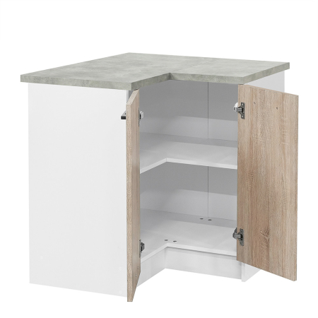 Leziter Praktik 90 dulap colțar inferior 2 uși, stejar alb-sona [2]