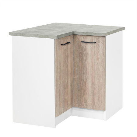 Bucătărie - Leziter Praktik 90 dulap colțar inferior 2 uși, stejar alb-sona