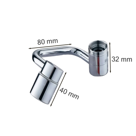 Leziter Extensie flexibilă pivotantă pentru robinet crom [2]