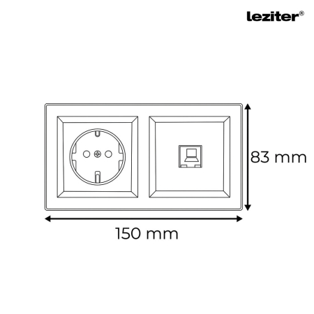 Leziter Priză Nova 16A 250V UTP cu cadru alb [2]