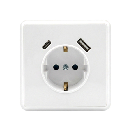 Conector, soclu - Leziter Priză Nova cu conector USB alb