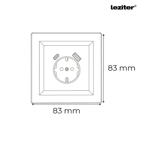 Leziter Priză Nova cu conector USB cu cadru alb [2]