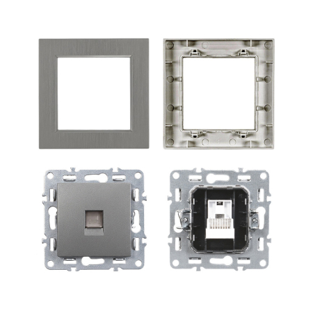 Leziter Priză Nova UTP RJA-45 cu cadru gri [3]