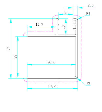 Leziter Profil de colț de conectare pentru cabină de duș [1]