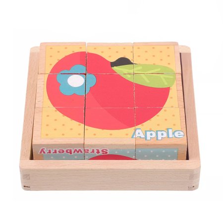 Leziter Puzzle cu zaruri, spinner cu animale - fructe [3]