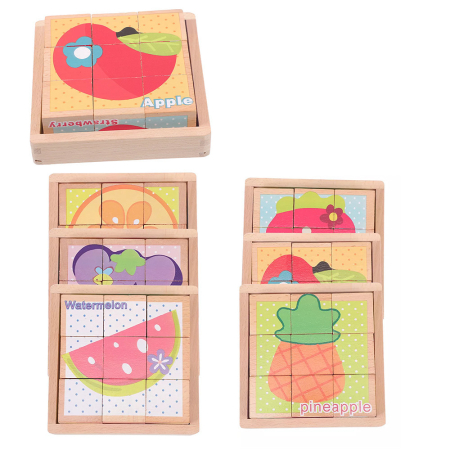 Leziter Puzzle cu zaruri, spinner cu animale - fructe [1]