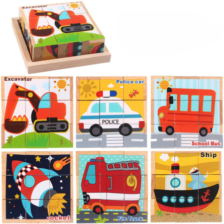 Leziter Puzzle cub din lemn, jucărie puzzle din lemn [7]