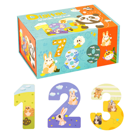 Jucării lemn - Leziter Puzzle din lemn cu numere